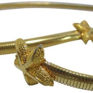*Vintage Gold Omega Link Stretchy Nautical Starfish Clasp Belt